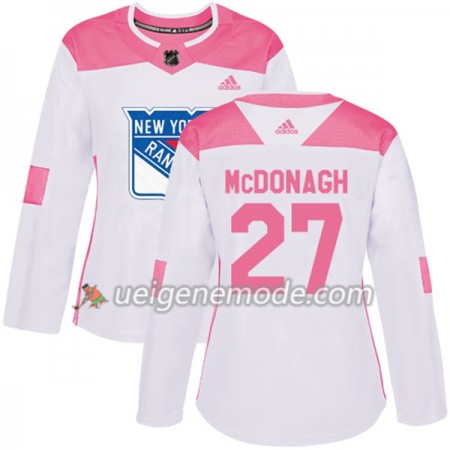 Dame Eishockey New York Rangers Trikot Ryan McDonagh 27 Adidas 2017-2018 Weiß Pink Fashion Authentic